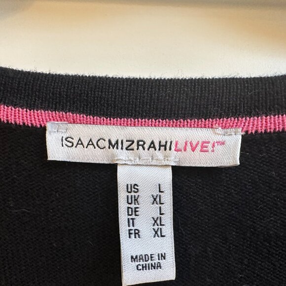 Isaac Mizrahi Live! Curved Hem Button Front Cardigan L - Picture 2 of 3